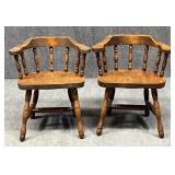 Pair of Barrel Back Dining Chairs