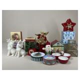 Christmas Figurines, Boxes & Server