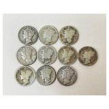 1918 - 45 Dimes/ 10 pc