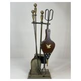 Vintage Brass-Tone Fireplace Tool Set