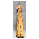 Vintage Hand Painted Canvas/Bamboo Umbrella