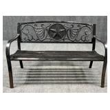 Metal Bench w/Texas Star
