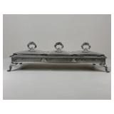 Silverplate & Glass Triple Casserole Server
