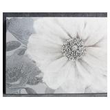 Metallic Floral on Canvas w/Rhinestone Details