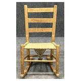 Child Size Wood Rocking Chair w/Woven Seat