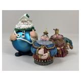 Department 56 Figures & Santa Ornament / 3 pc