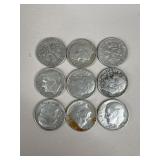 1963 Dimes/ 9 pc