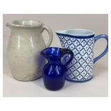Ceramic & Glass Pitchers / 3 pc
