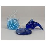 Art Glass Figures / 3 pc