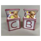 Ceramic Trinket Boxes / 2 pc