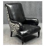 High-Back Chair w/ Zebra Print