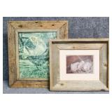 2/PC Barn Wood Framed Photography/Print