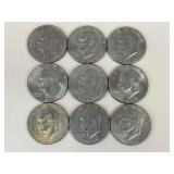 Eisenhower Dollar Coins/ 9 pc