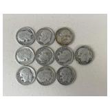 1951 - 1962 Dimes/ 10 pc