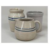 Stoneware Butter Churner, Pitcher +