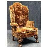 Tall Wingback Arm Chair in Crushed Velvet