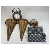 Metal Decor- Sconces, Shelves, Clock