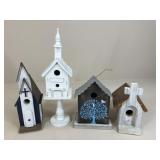 Wood Bird Houses/ 4 pc