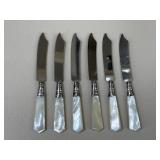 Vintage Sterling Silver & Mother of Pearl Knives