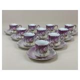 Vintage Lefton Cups & Saucers / 10 Sets