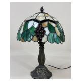 Metal Lamp w/ Stained Glass Shade