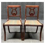 Pair of Mahogany Lyre Back Dining Chairs