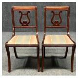 Pair of Mahogany Lyre Back Dining Chairs