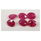 6 Ruby Gemstones 2.55 ctw