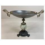 Metal Tazza w/ Marble Accents