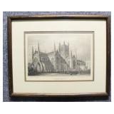 'Worchester Cathedreal' Vintage Print