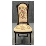 Antique Chair w / Needlepoint Seat & Back