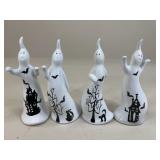 Ceramic Ghost Figurines / 4 pc