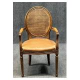 French Style Arm Chair with Cane Back