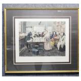 'Marriage by Registrar' Handcolored Etching