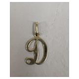14k Gold 'D' Pendant