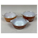 Pyrex 'Autumn Harvest Wheat' Casserole Dishes