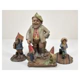 Signed Tom Clark Gnome Figures / 4 pc