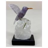 Amethyst Hummingbird on Quartz & Tourmaline