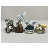 Ceramic Bird Figurines/ 4 pc