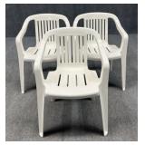 Plastic Patio Chairs / 3 pc