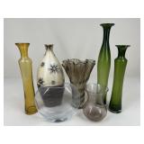 Glass & Ceramic Vases/ 7 pc