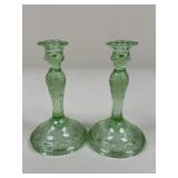 Pressed Glass Candle Holders
