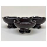 Vintage Brown Glazed Locke Insulators / 3 pc
