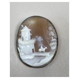 Victorian Carved Shell Cameo Brooch