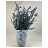 Large Art Glass Vase w/Artificial Arrangement