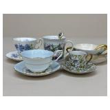 Tea Cups, Saucers, & Spoons / 11 pc