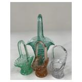 Fenton Glass Baskets/ 4 pc