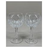 Pair Of Waterford "Lismore" Balloon Wine Glasses