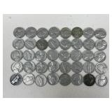 Pre 1964 Jefferson Nickels / 40 pc