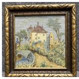 Vintage Chapel Landscape Needle Work